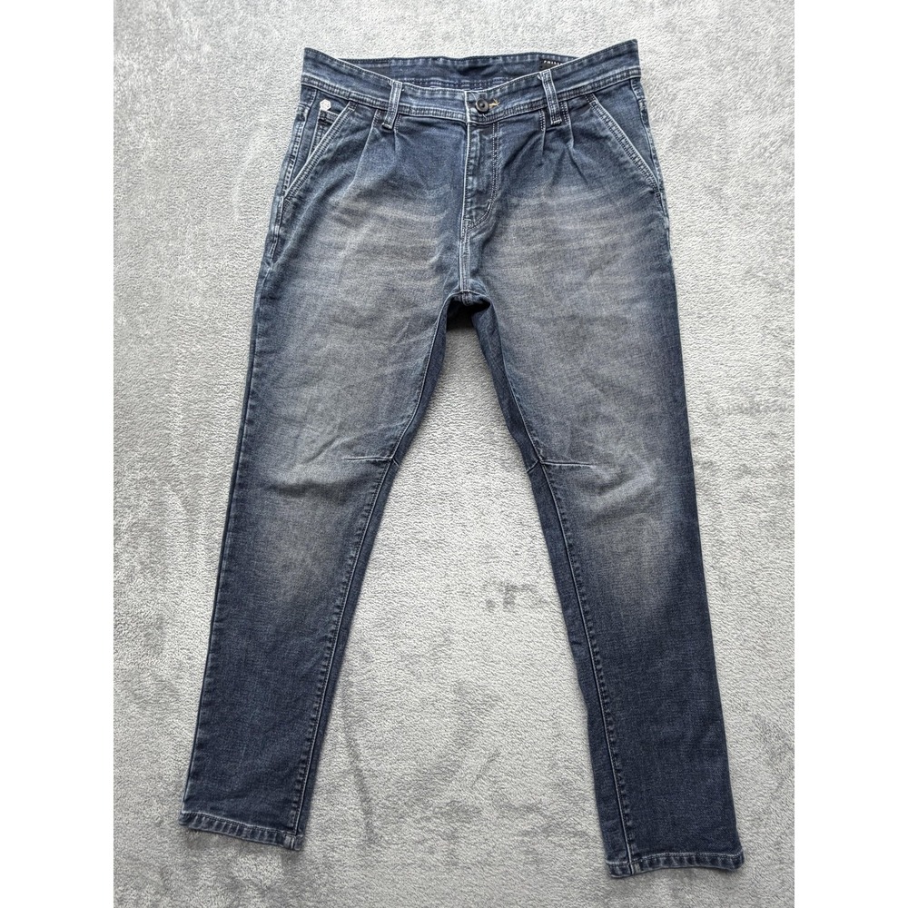 Philipp Plein Jeans Mens Measured 34x28 Blue Slim Taper Studded Medium Denim